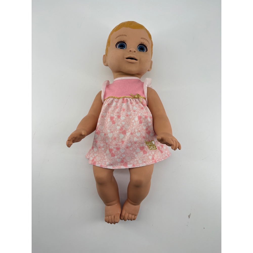 Luvabella Spin Master Interactive Baby Doll Blonde Hair Pink Heart Dress 7700